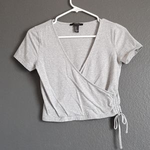 Light grey wrap top